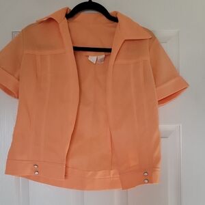 Stylish Orange Short Sleeve Blazer